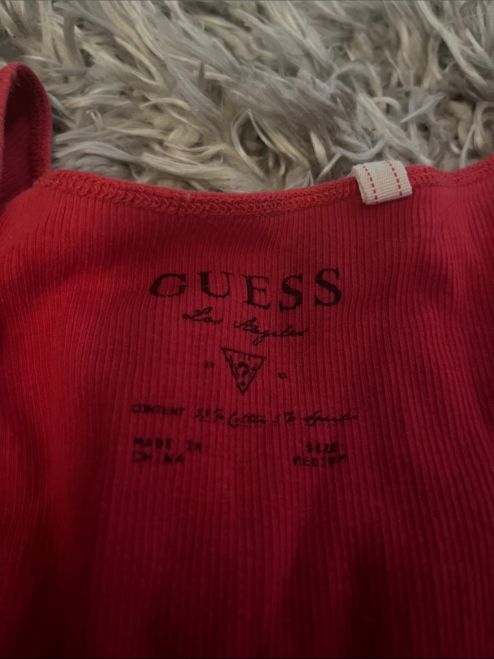 GUESS Red Heart Graphic Ribbed Tank Top - Picture 2 of 4